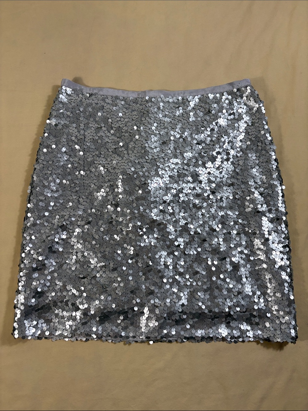 J.Crew Silver Sequin Mini Skirt Metallic Glitter Holiday Party Size 4 NWT